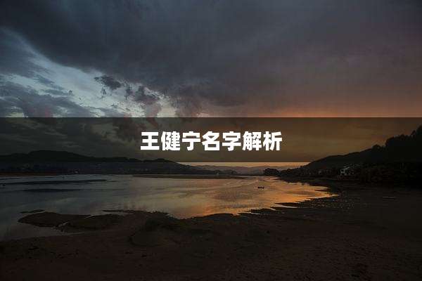 王健宁名字解析