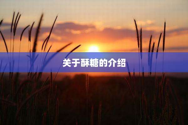 关于酥糖的介绍