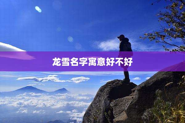 龙雪名字寓意好不好
