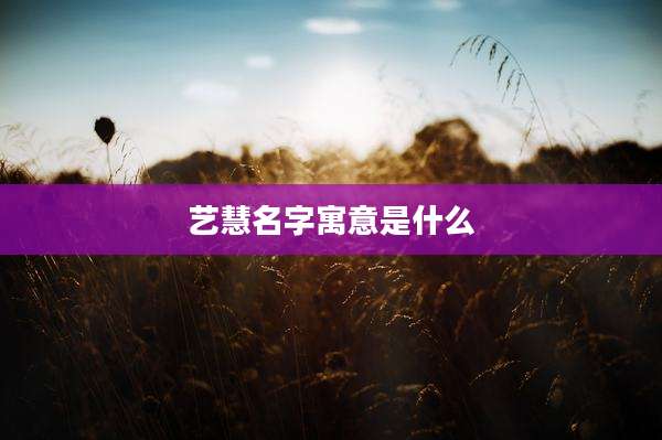 艺慧名字寓意是什么