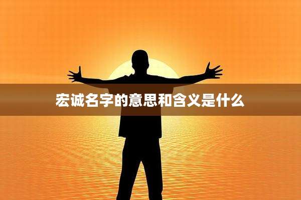 宏诚名字的意思和含义是什么
