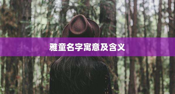 雅童名字寓意及含义