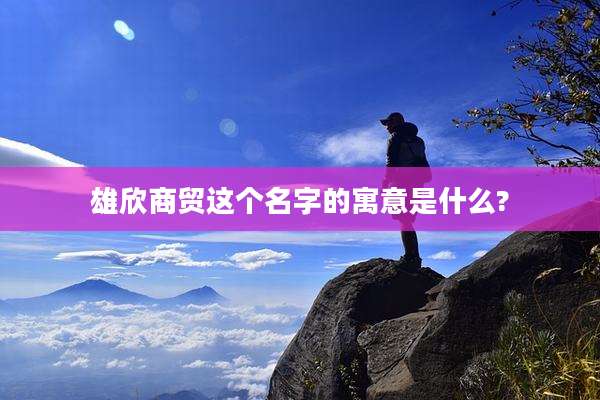 雄欣商贸这个名字的寓意是什么?