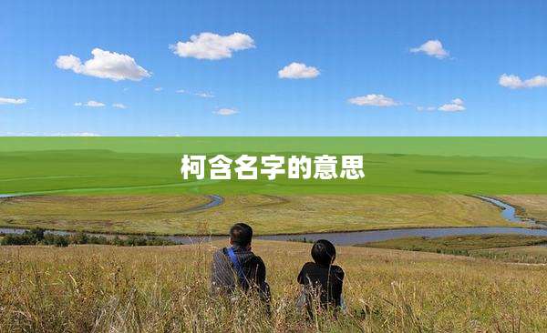 柯含名字的意思