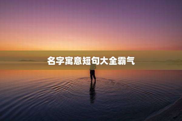 名字寓意短句大全霸气