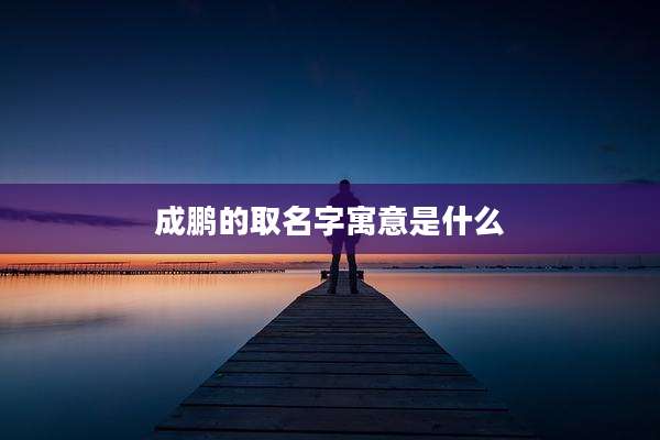成鹏的取名字寓意是什么