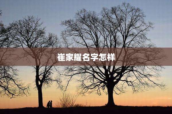 崔家耀名字怎样