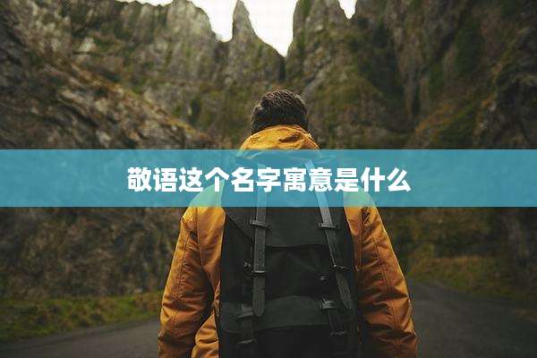 敬语这个名字寓意是什么