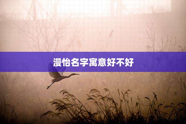 漫怡名字寓意好不好