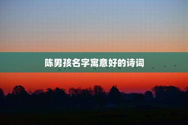 陈男孩名字寓意好的诗词