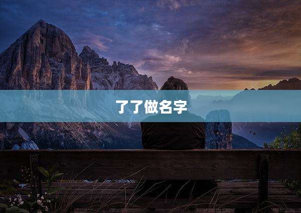 了了做名字