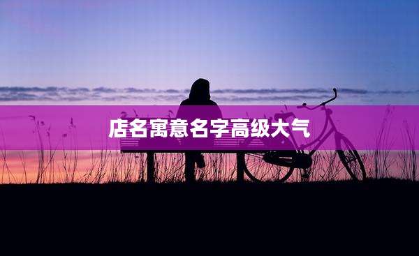 店名寓意名字高级大气