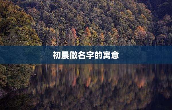 初晨做名字的寓意