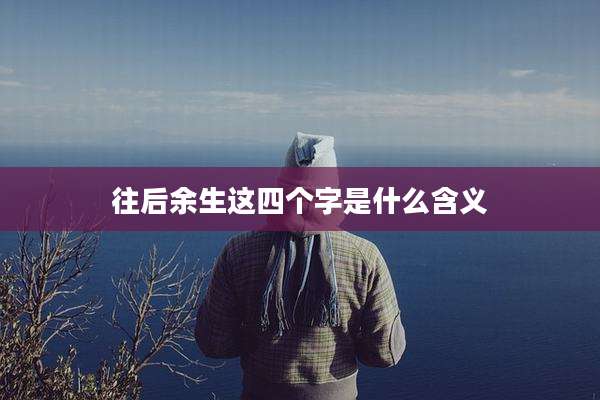 往后余生这四个字是什么含义