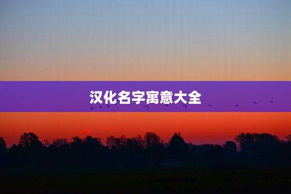 汉化名字寓意大全
