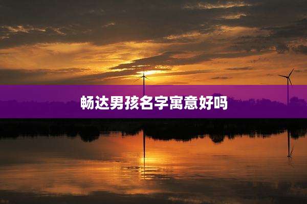 畅达男孩名字寓意好吗
