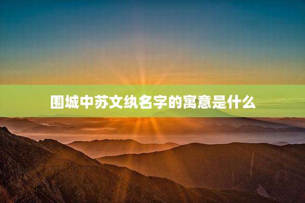 围城中苏文纨名字的寓意是什么
