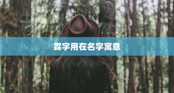 霖字用在名字寓意