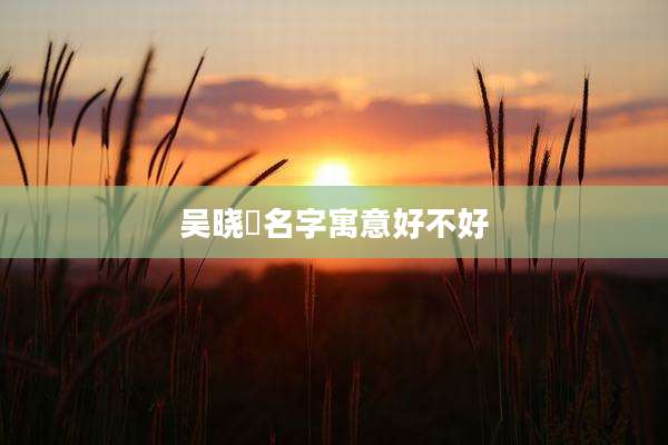 吴晓玥名字寓意好不好