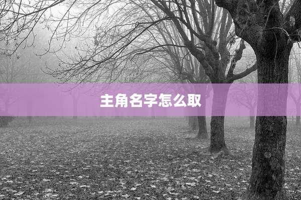 主角名字怎么取