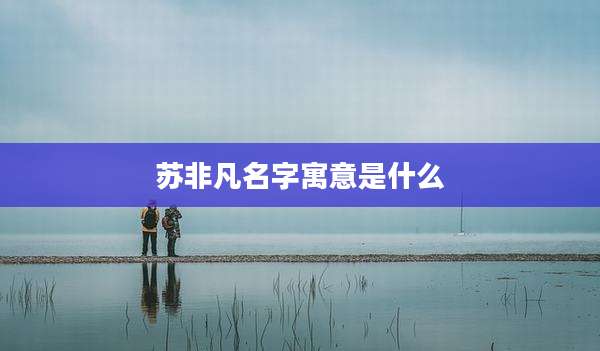 苏非凡名字寓意是什么