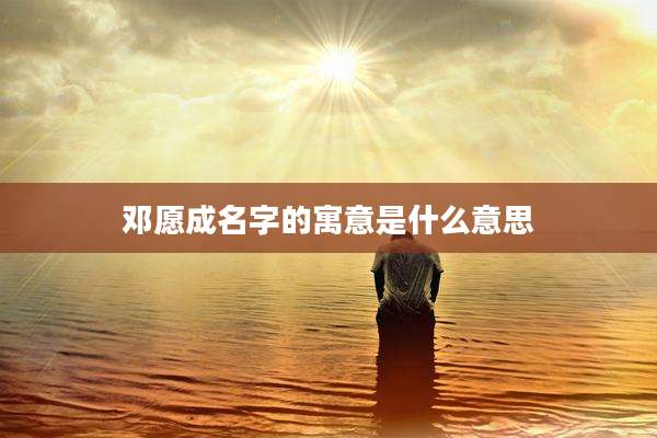 邓愿成名字的寓意是什么意思