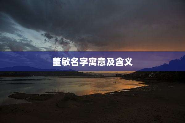 董敏名字寓意及含义