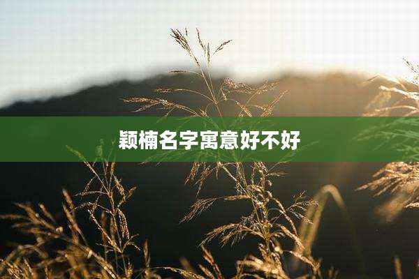 颖楠名字寓意好不好