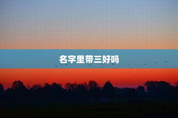 名字里带三好吗