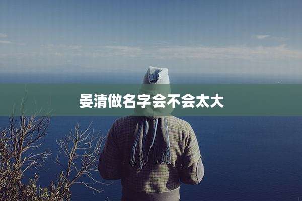 晏清做名字会不会太大