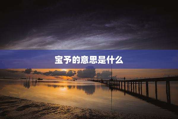 宝予的意思是什么