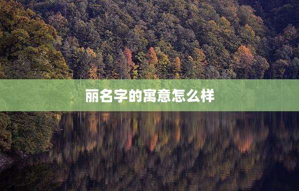 丽名字的寓意怎么样