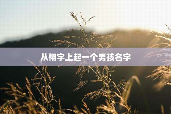 从栩字上起一个男孩名字