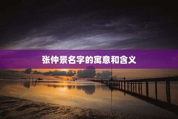 张仲景名字的寓意和含义