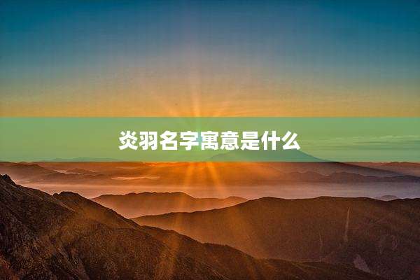 炎羽名字寓意是什么