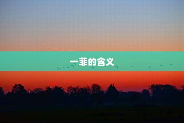 一菲的含义
