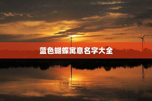 蓝色蝴蝶寓意名字大全