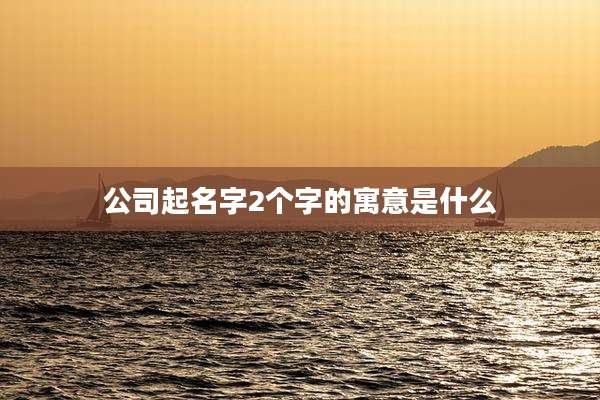 公司起名字2个字的寓意是什么