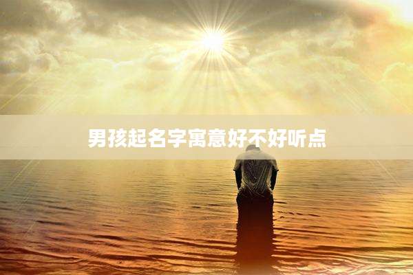 男孩起名字寓意好不好听点