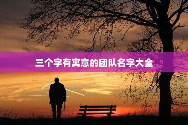 三个字有寓意的团队名字大全