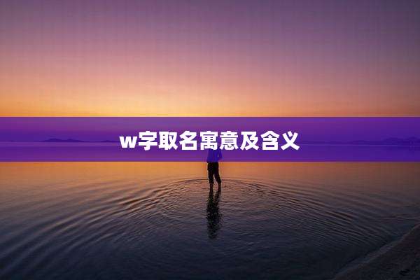 w字取名寓意及含义