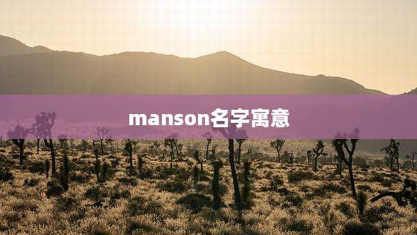 manson名字寓意