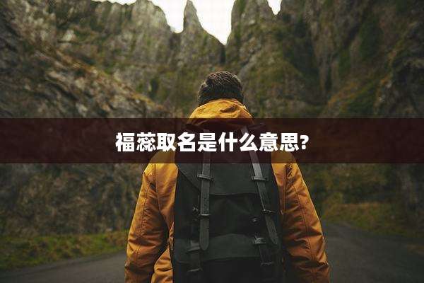 福蕊取名是什么意思?