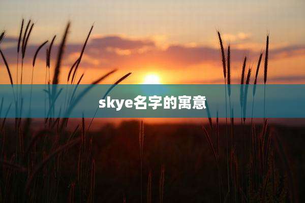 skye名字的寓意