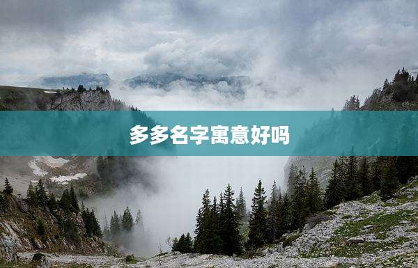 多多名字寓意好吗