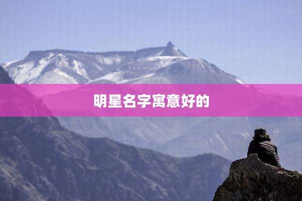 明星名字寓意好的