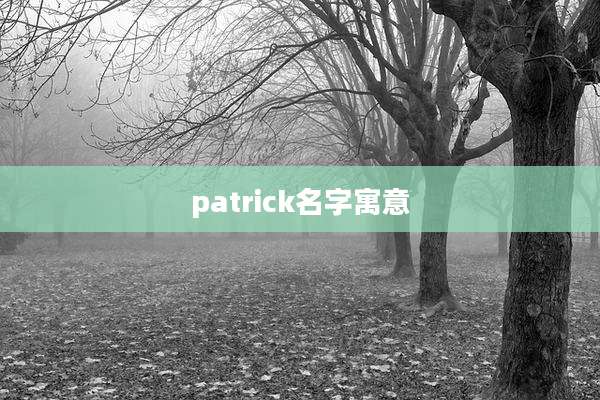 patrick名字寓意