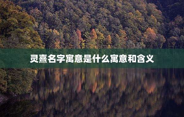 灵熹名字寓意是什么寓意和含义