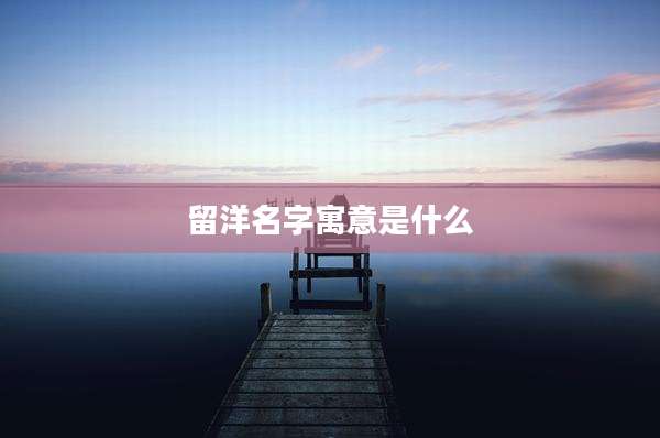 留洋名字寓意是什么