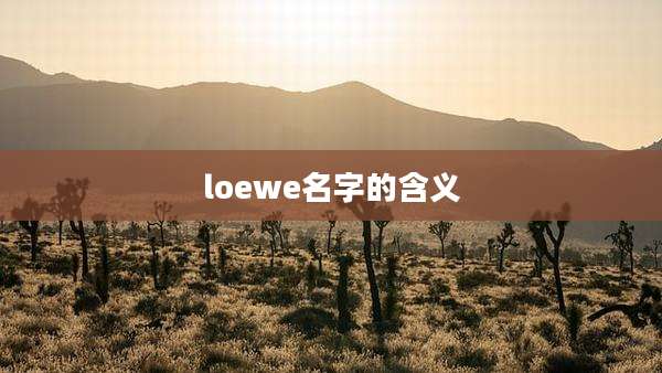 loewe名字的含义